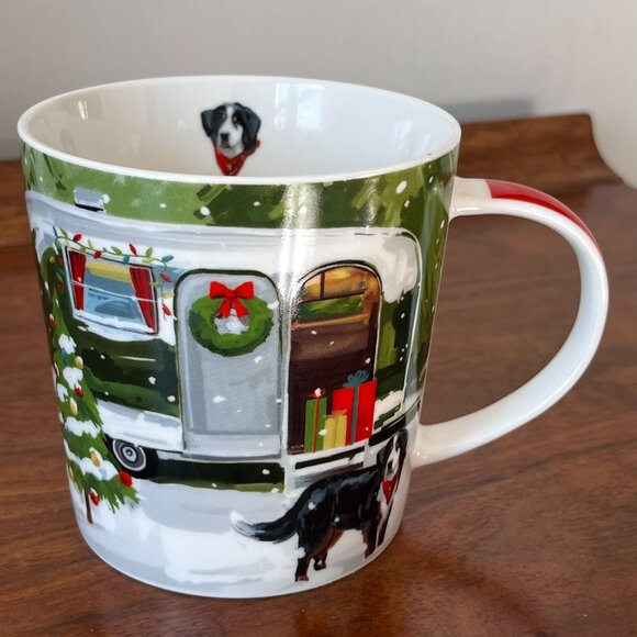 PPD Martha Collins Noah Dog Mug Camper Trailer Christmas Holiday New Bone China - Picture 2 of 14